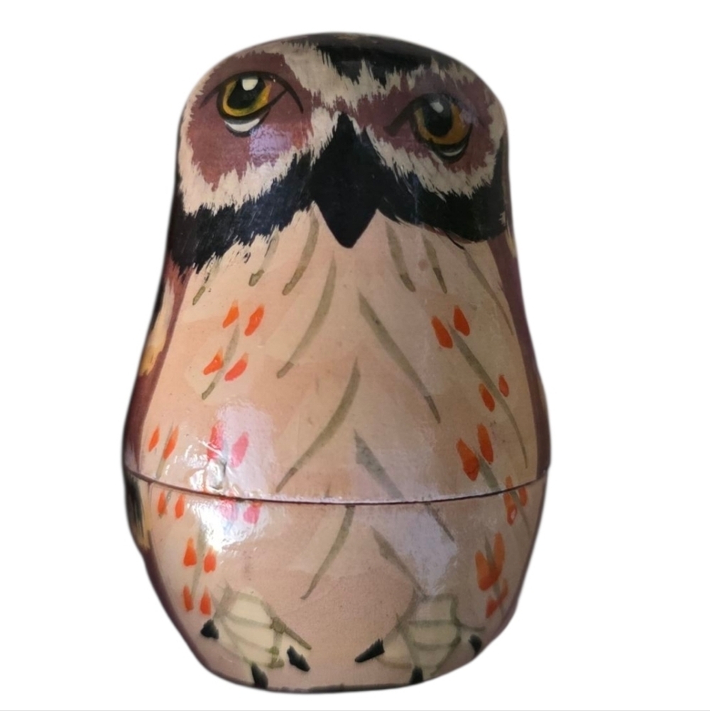 Vintage Russian Nesting Dolls 4 Piece Matryoshka Wooden Collectable Hand Painted - Picture 3 of 6